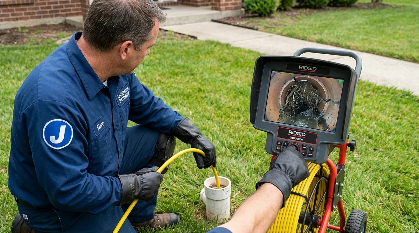 Sewer camera inspection being performed by Johns Plumbing LLC in Valrico